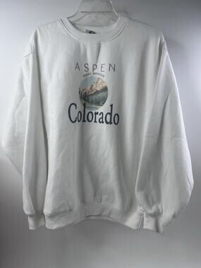 Princess Polly Aspen Colorado Rocky Mountain Crewneck US Size 4, White